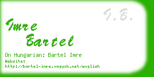 imre bartel business card